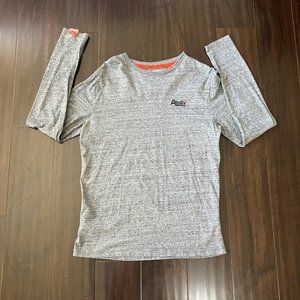 Vintage Superdry Mens Medium Orange Label Gray Long sleeve T-shirt